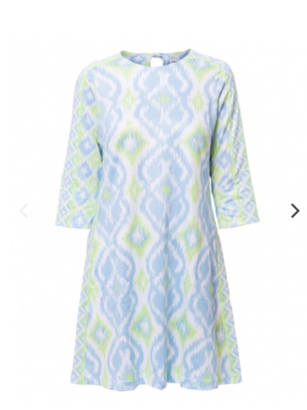 Gretchen Scott, blue & lime dress